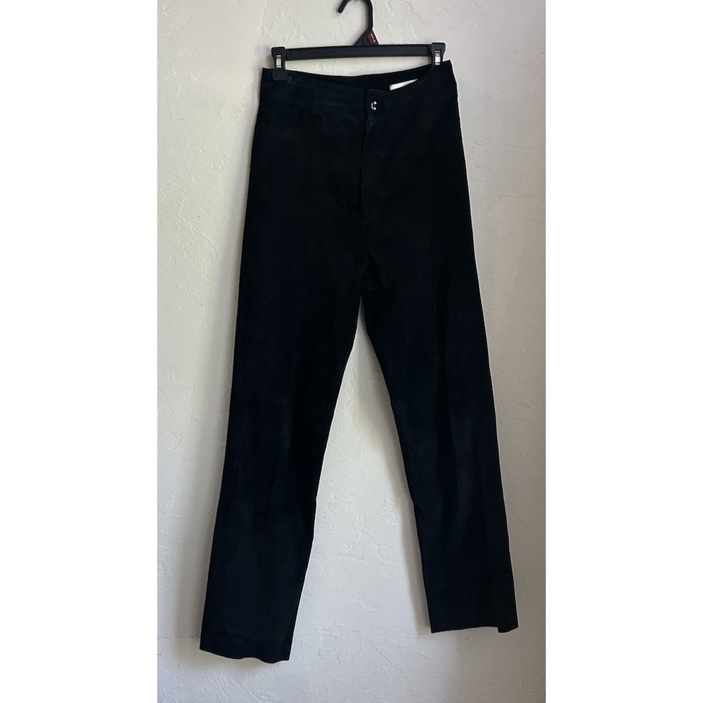 Vintage 80s 90s Alicia Herrera New York Black Suede Pants 10 Western Goth Punk